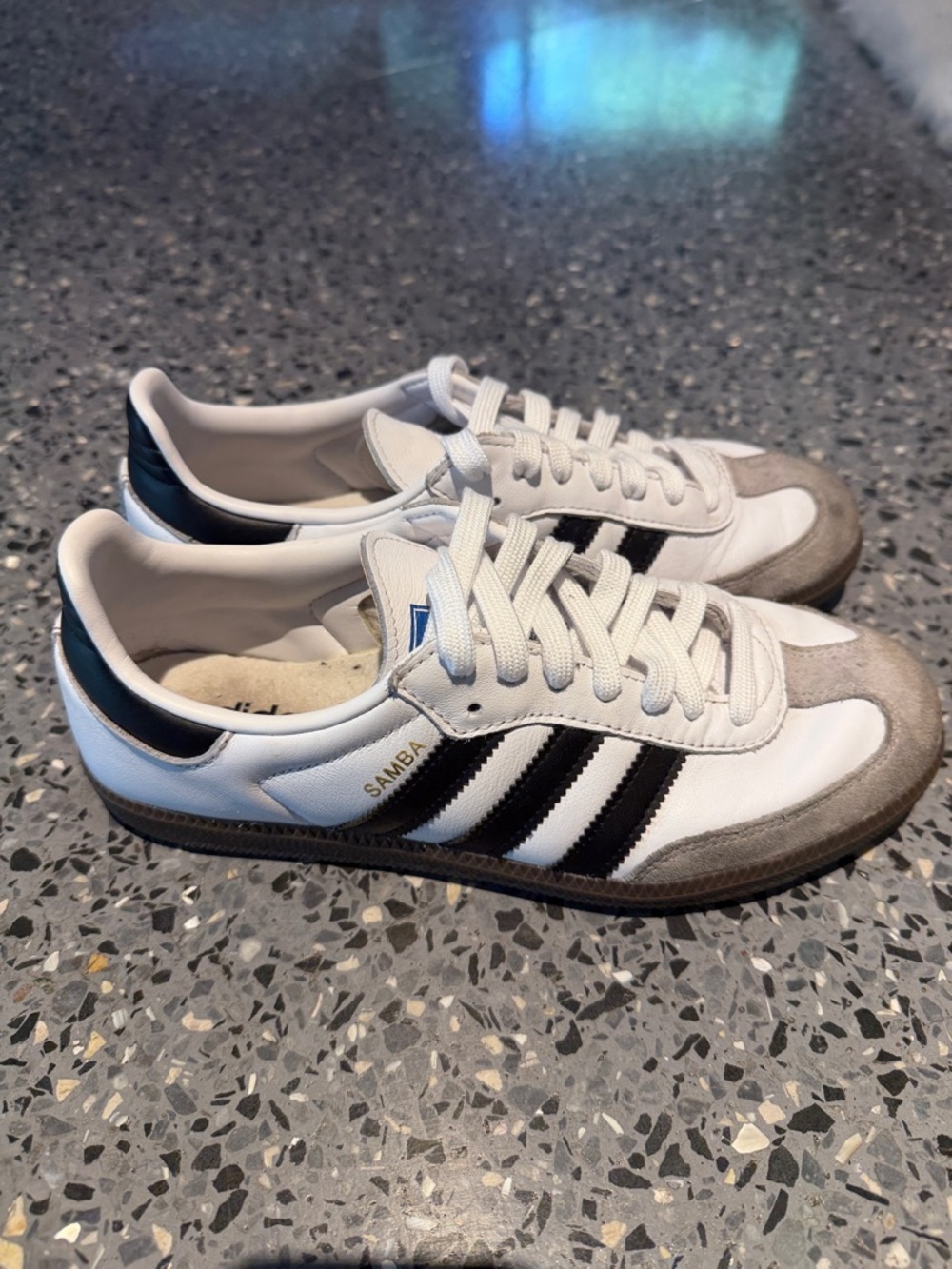 adidas Samba White Black Gray Sneakers - Picture 4 of 16